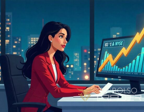 Investidor analisando ações no mercado financeiro