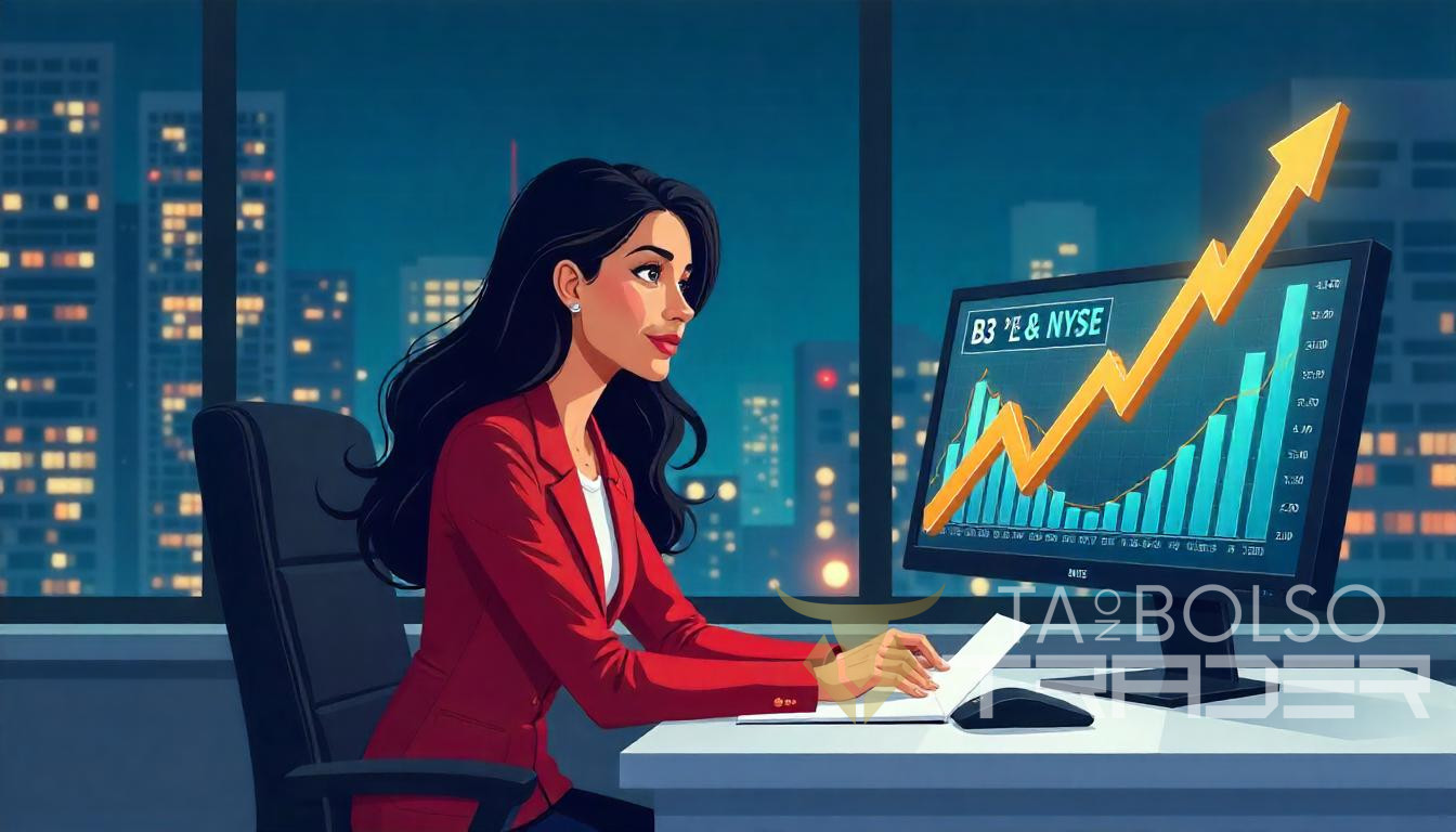 Investidor analisando ações no mercado financeiro