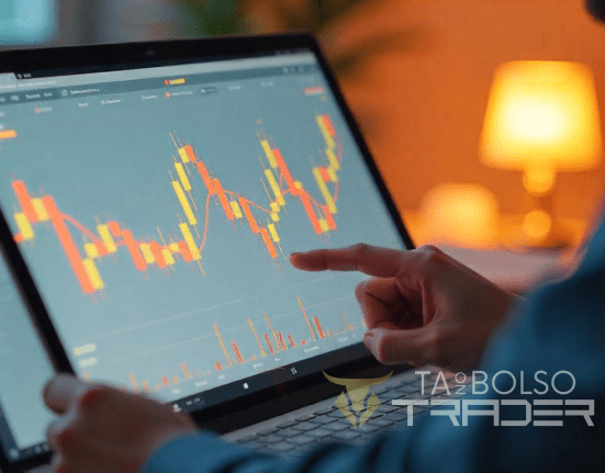Gráfico de swing trade com análise de mercado financeiro