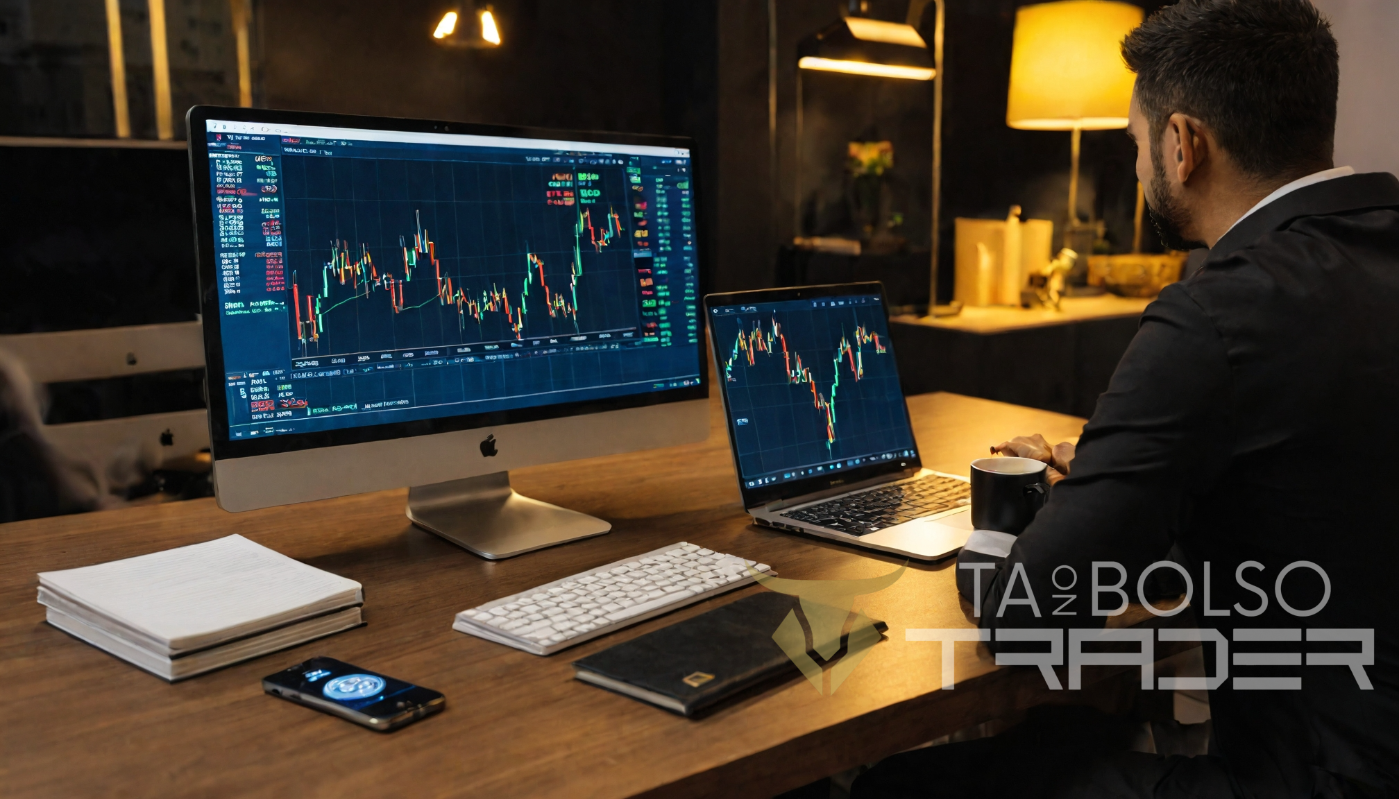 Trader refletindo sobre a diferença entre persistência e teimosia no trading