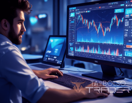 Trader analisando small caps no mercado financeiro