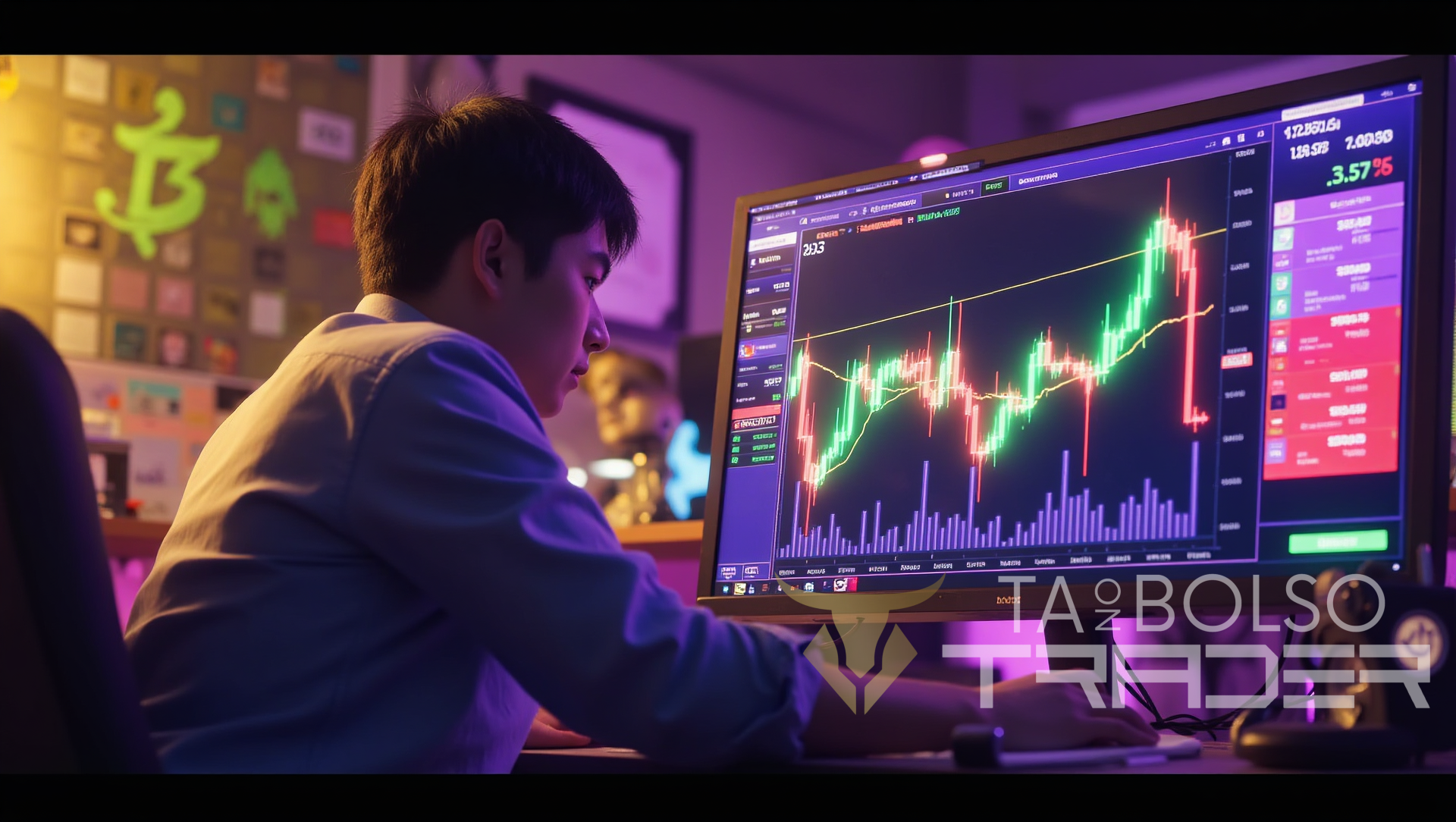 Trader analisando pares de moedas
