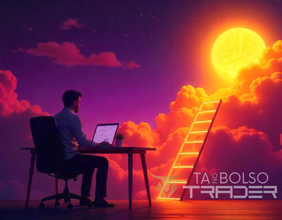 Trader evoluindo mentalmente no mercado