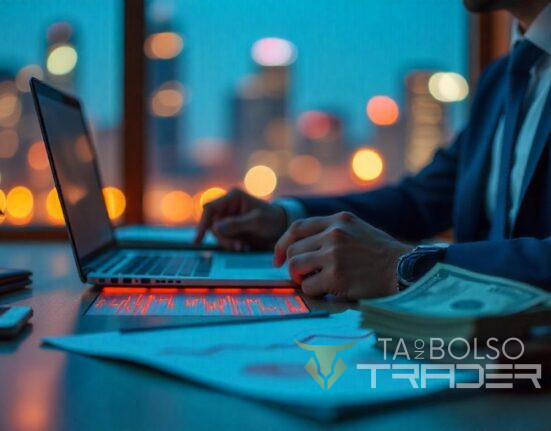 Investidor sentindo impacto das ações na bolsa