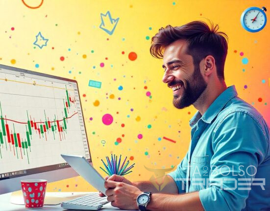 Trader analisando candles