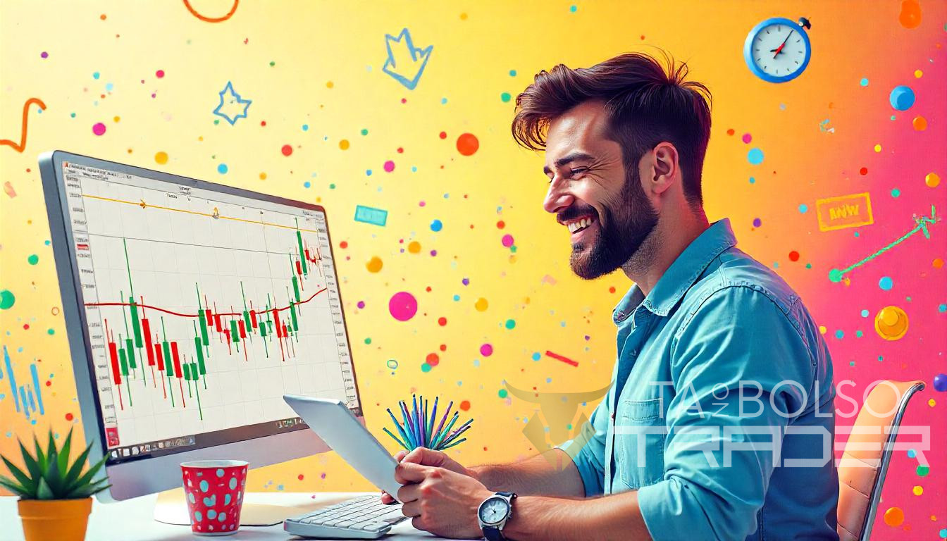 Trader analisando candles