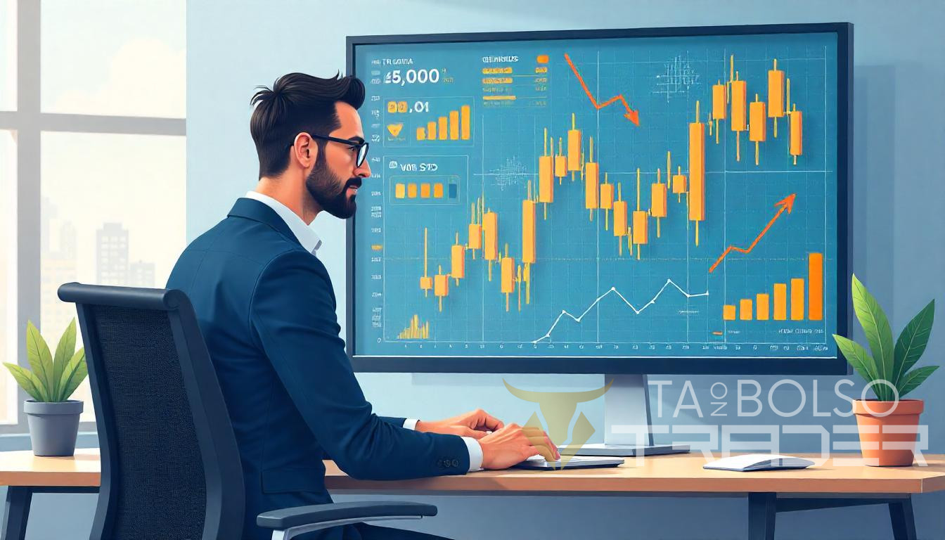 Trader comparando Forex e ações