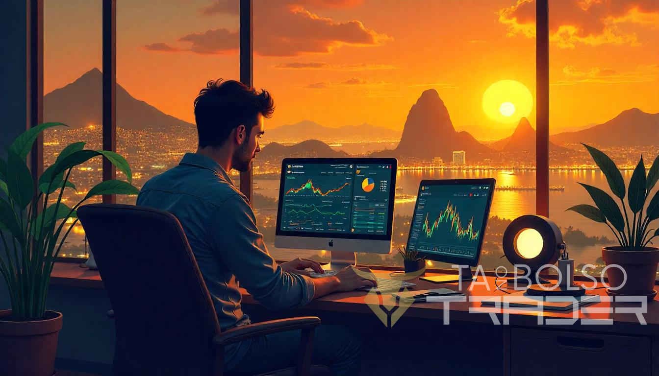 Investidor configurando staking
