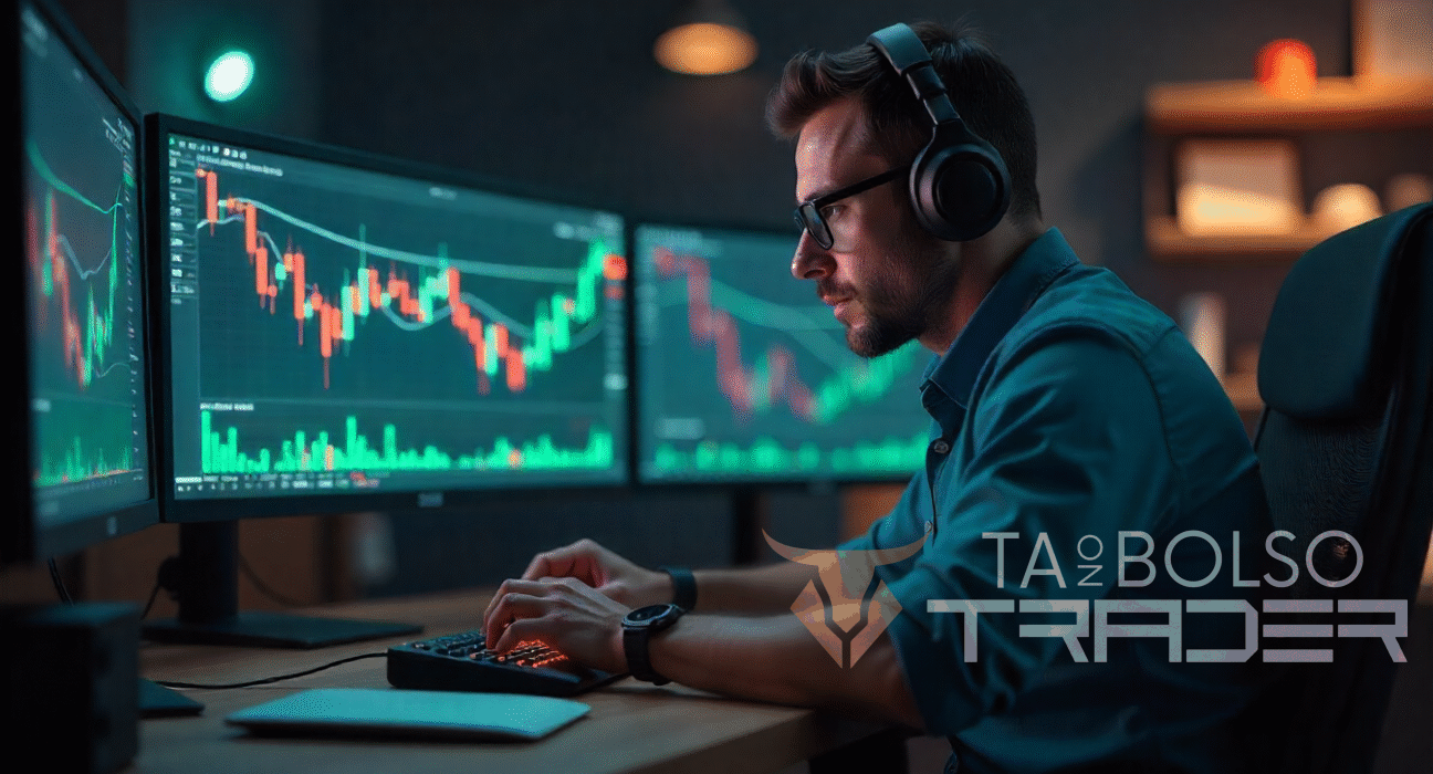 Trader gerenciando risco