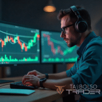 Trader gerenciando risco