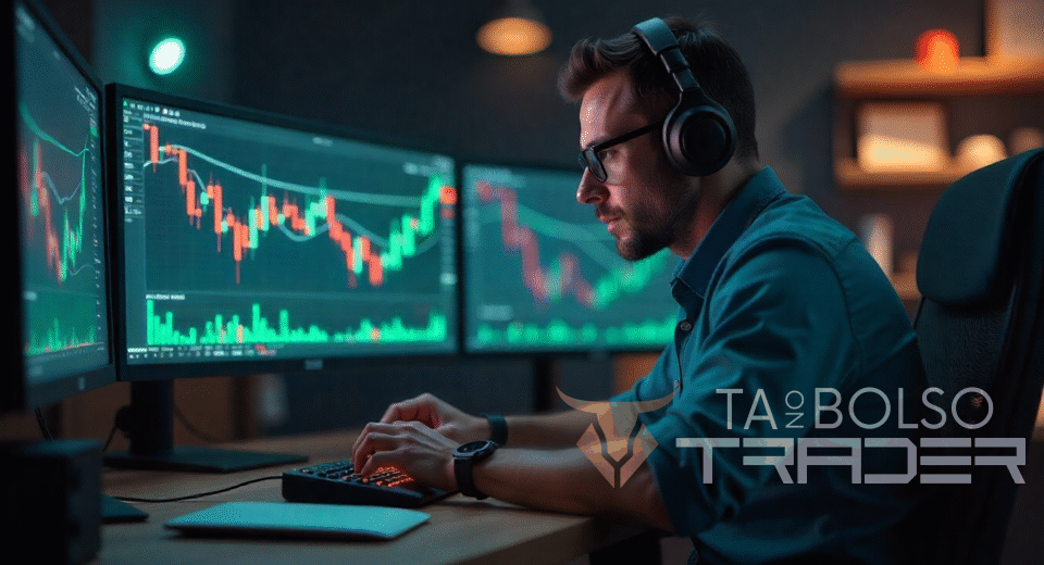 Trader gerenciando risco