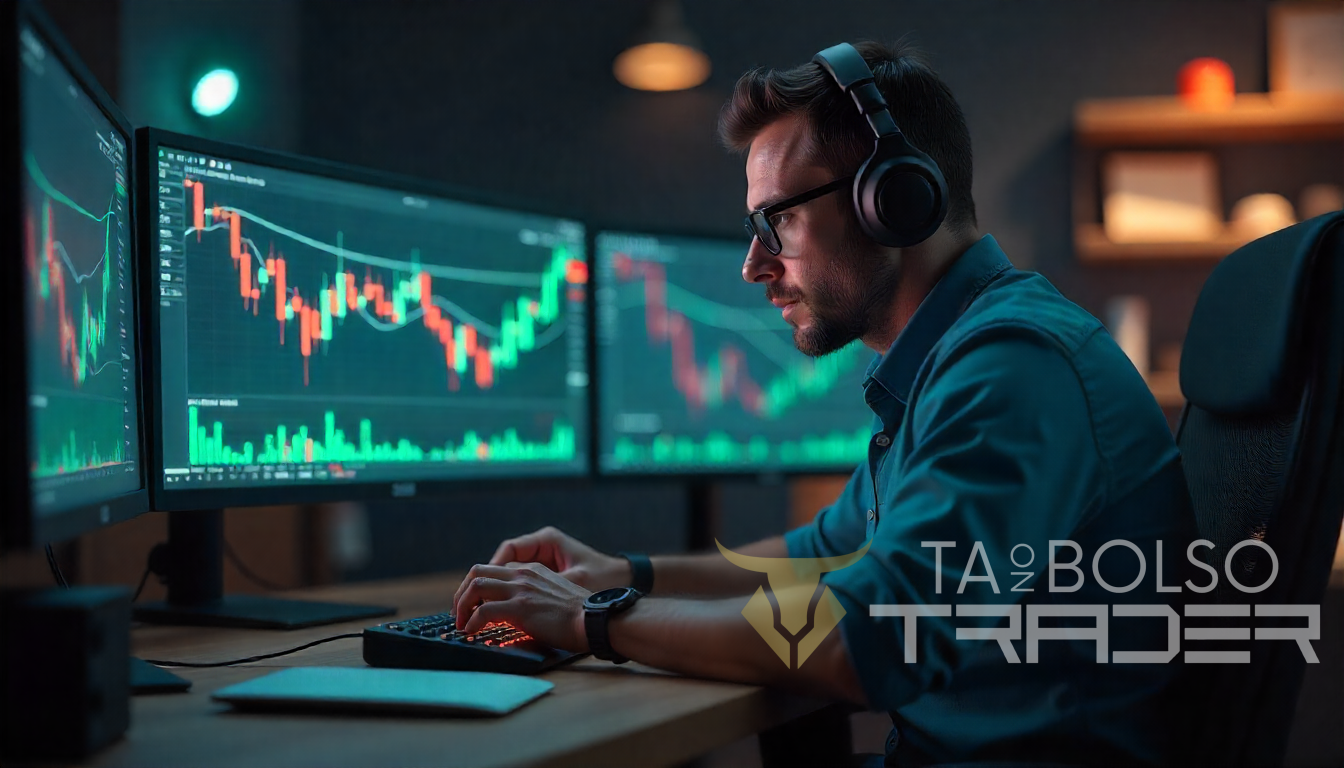 Trader gerenciando risco